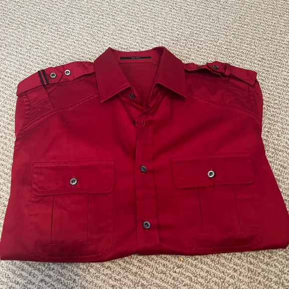 Men’s Gucci button down dress shirt in red size 43/17 - Picture 3 of 8
